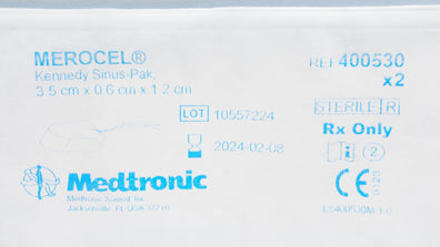 Medtronic 400530 MEROCEL Kennedy Sinus-Pak 3.5cm x 0.6cm x 1.2cm
